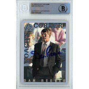 Dan Reeves Autograph 1990 Fleer Atlanta Falcons Football Card Beckett Slab